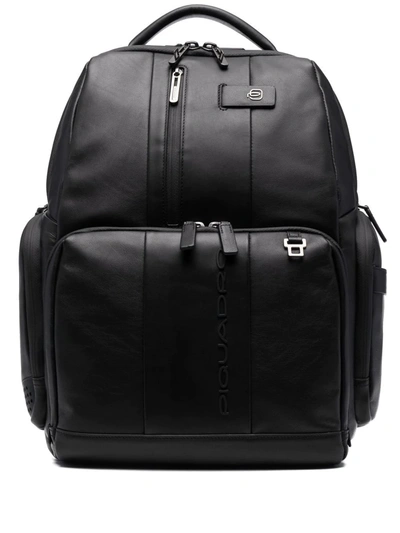 Piquadro Logo-embossed Backpack In Black