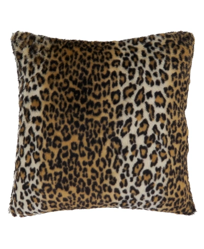 Saro Lifestyle Cheetah Print Throw Pillow, 22" X 22" In Brown