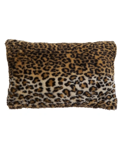 Saro Lifestyle Cheetah Print Throw Pillow, 20" X 12" In Brown
