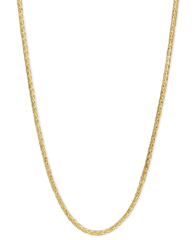 Macy's 14k Gold Necklace, 16" Diamond Cut Wheat Chain (9/10mm) In Yellow Gold