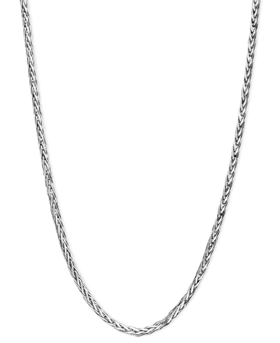 Macy's 14k White Gold Necklace, 20" Diamond Cut Wheat Chain (9/10mm)