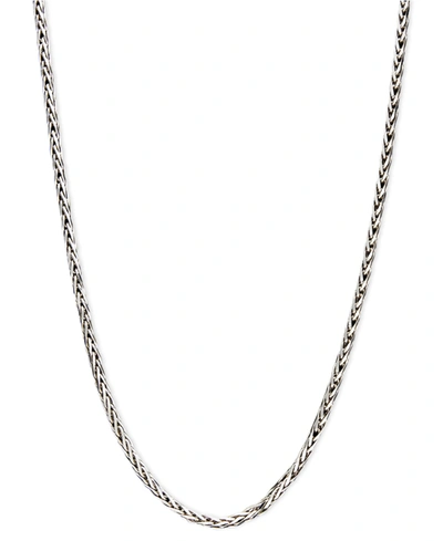 Macy's 14k White Gold Necklace, 20" Diamond Cut Wheat Chain (9/10mm)