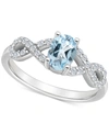 Macy's Rhodolite Garnet (1 Ct. T.w.) & White Topaz (1/4 Ct. T.w.) Twist Ring In Sterling Silver (also In Ci In Sky Blue Topaz