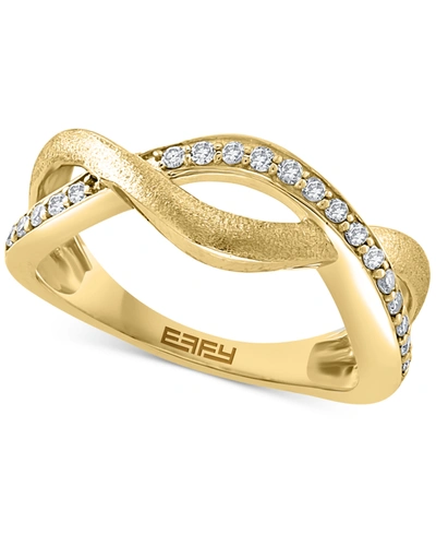 Effy Collection Effy Diamond Crossover Ring (1/5 Ct. T.w.) In Sterling Silver Or 14k Gold-plated Sterling Silver