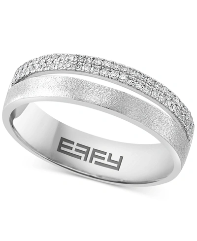 Effy Collection Effy Diamond Textured Split Row Band (1/6 Ct. T.w.) In Sterling Silver
