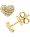 EFFY COLLECTION EFFY DIAMOND PAVE HEART STUD EARRINGS (1/5 CT. T.W.) IN STERLING SILVER OR 14K GOLD-PLATED STERLING 