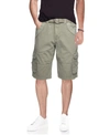 X-ray Men's Big And Tall Belted Double Pocket Cargo Shorts In Stone