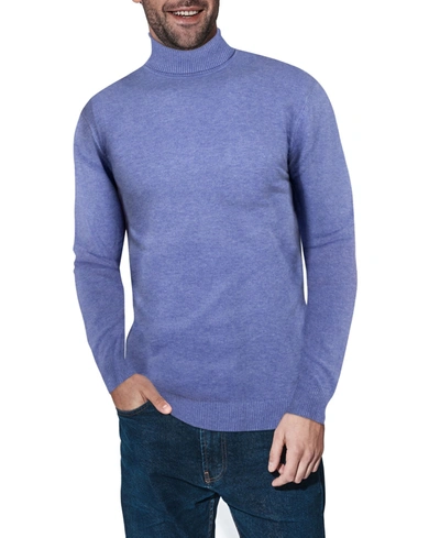 X-ray Men's Turtleneck Pull Over Sweater In Heather Blue