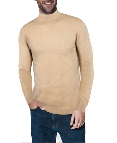 X-ray Men's Basice Mock Neck Midweight Pullover Sweater In Oatmeal
