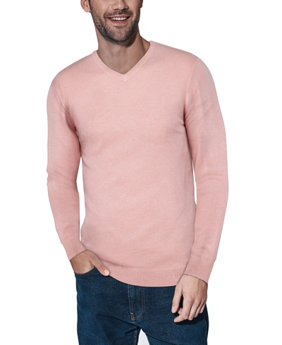 X-ray Men's Basice Mock Neck Midweight Pullover Sweater In Light Pink