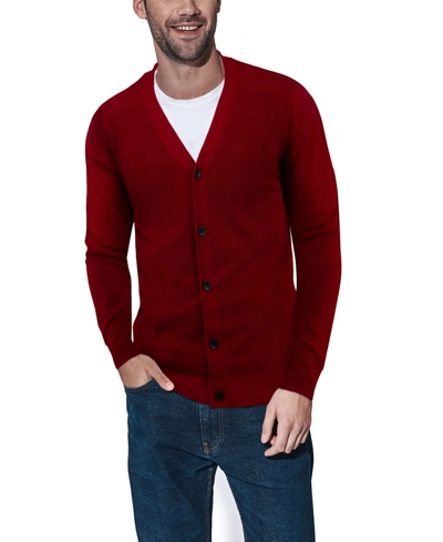 X-ray Men's Basic Ribbed Cardigan In Jester Red