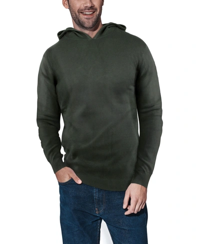 X-ray Men's Basic Hooded Midweight Sweater In Olive