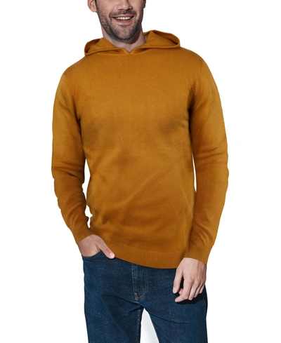 X-ray Men's Basic Hooded Midweight Sweater In Mustard