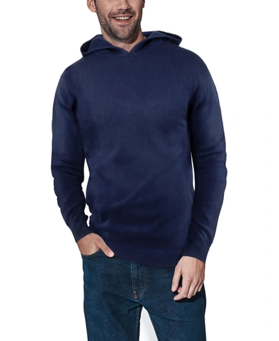 X-ray Men's Basic Hooded Midweight Sweater In Navy