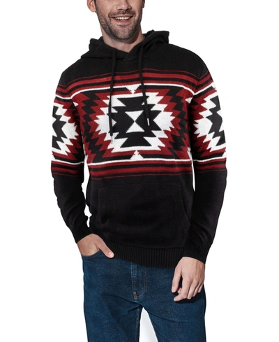 X-RAY MEN'S AZTEC HOODED SWEATER