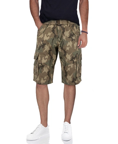 X-ray Men's Belted Double Pocket Cargo Shorts In Desert Camo