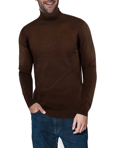X-ray Men's Turtleneck Pull Over Sweater In Dark Brown