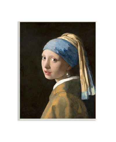 Stupell Industries Vermeer Girl With A Pearl Earring Classical Portrait Painting Wall Plaque Art, 10" X 15" In Multi-color