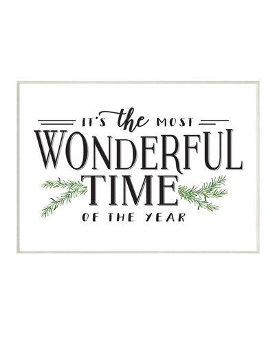 Stupell Industries Most Wonderful Time Christmas Holiday Word Design Wall Plaque Art, 13" X 19" In Multi-color