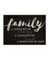 STUPELL INDUSTRIES FAMILY CRAZY LOUD LOVE INSPIRATIONAL WORD BLACK DESIGN WALL PLAQUE ART, 13" X 19"