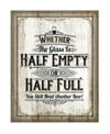 STUPELL INDUSTRIES HALF EMPTY BEER SIGN BAR ROOM WORD DESIGN WALL PLAQUE ART, 10" X 15"