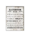 Stupell Industries Bathroom Rules Funny Word Wood Textured Design Gray Farmhouse Rustic Framed Giclee Texturized Art, 1 In Multi-color