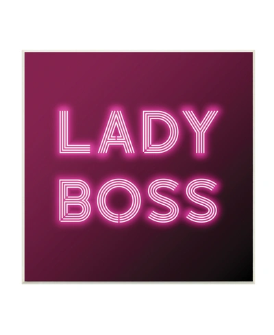 Stupell Industries Neon Lady Boss Fashion Modern Pink Word Design Wall Plaque Art, 12" X 12" In Multi-color