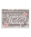 Stupell Industries Beautiful Girl Inspirational Kids Flower Word Design Wall Plaque Art, 13" X 19" In Multi-color