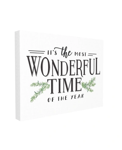 Stupell Industries Most Wonderful Time Christmas Holiday Word Design Stretched Canvas Wall Art, 24" X 30" In Multi-color