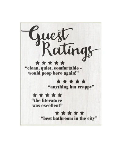 Stupell Industries Five Star Bathroom Funny Word Black And White Wood Textured Design Wall Plaque Art, 10" X 15" In Multi-color