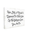 STUPELL INDUSTRIES WHICH SIDE FUNNY BATHROOM WORD DESIGN STRETCHED CANVAS WALL ART, 24" X 30"