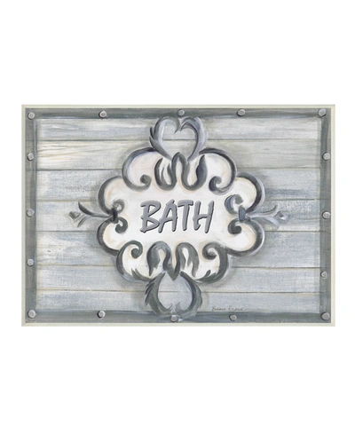 Stupell Industries Bath Gray Bead Board With Scroll Bathroom Wall Plaque Art, 10" X 15" In Multi-color