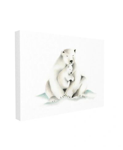 Stupell Industries Cute Cartoon Baby Polar Bear Family Zoo Animal Painting Stretched Canvas Wall Art, 16" X 20" In Multi-color
