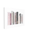STUPELL INDUSTRIES FASHION DESIGNER BOOK STACK PINK GRAY WATERCOLOR STRETCHED CANVAS WALL ART, 16" X 20"