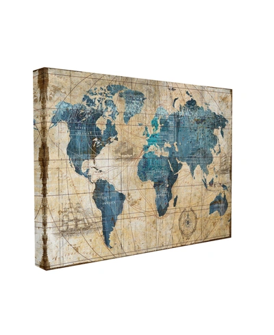 Stupell Industries Retro Abstract World Map Design Stretched Canvas Wall Art, 24" X 30" In Multi-color