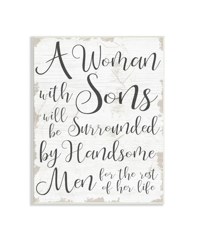 Stupell Industries Handsome Sons Home Family Inspirational Word Textured Design Wall Plaque Art, 10" X 15" In Multi-color