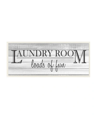 Stupell Industries Fun Laundry Room Funny Word Bathroom Black And White Design Wall Plaque Art, 7" X 17" In Multi-color