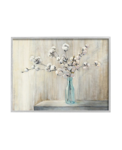 Stupell Industries Beautiful Cotton Flower Gray Brown Painting Gray Farmhouse Rustic Framed Giclee Texturized Art, 11" In Multi-color