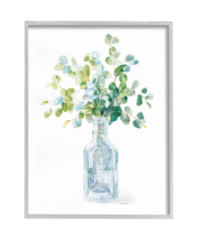 Stupell Industries Flower Jar Still Life Green Blue Painting Gray Farmhouse Rustic Framed Giclee Texturized Art, 11" X In Multi-color