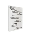 Stupell Industries Five Star Bathroom Funny Word Black And White Textured Design Stretched Canvas Wall Art, 16" X 20" In Multi-color