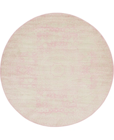Bayshore Home Closeout!  Mobley Mob2 8' X 8' Round Area Rug In Pink