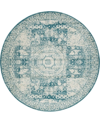 Bayshore Home Closeout!  Mobley Mob2 8' X 8' Round Area Rug In Turquoise