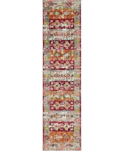 Bayshore Home Closeout!  Newhedge Nhg3 2' 7" X 10' Runner Area Rug In Pink