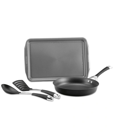 Circulon Symmetry 4-pc. Hard-anodized Nonstick Weeknight Cookware Set In Black