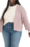 Madewell Bobble Cardigan Sweater In Smoky Lilac