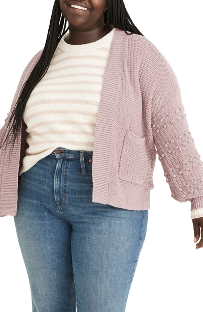 Madewell Bobble Cardigan Sweater In Smoky Lilac