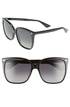 GUCCI 57MM GRADIENT SQUARE SUNGLASSES