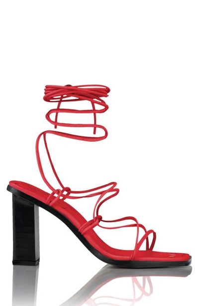 Frame Le Doheny Ankle-wrap Leather Sandals In Red