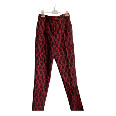 Pre-owned Christopher Kane Trousers In Red