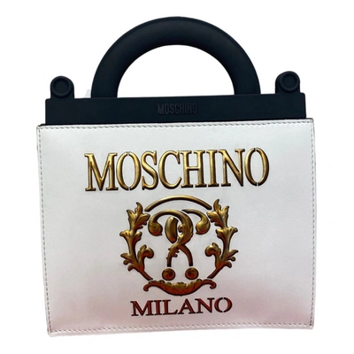 Pre-owned Moschino Leather Crossbody Bag In White